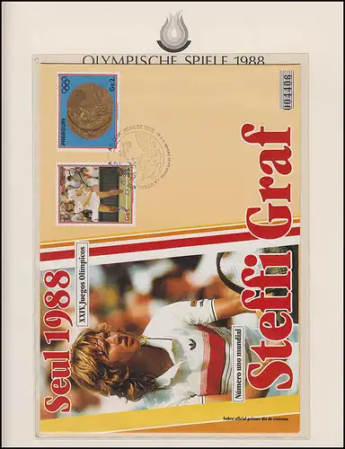 Jeux olympiques 1988 Séoul - Paraguay Lettre n° 004406 Steffi Graf 16.8.1988