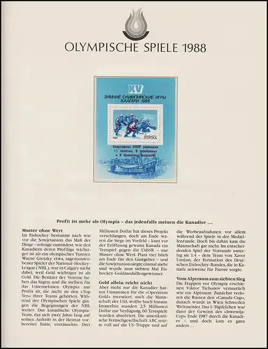 Jeux olympiques 1988 Calgary - Russie Château de CCP Hockey ** post-fraîchissement