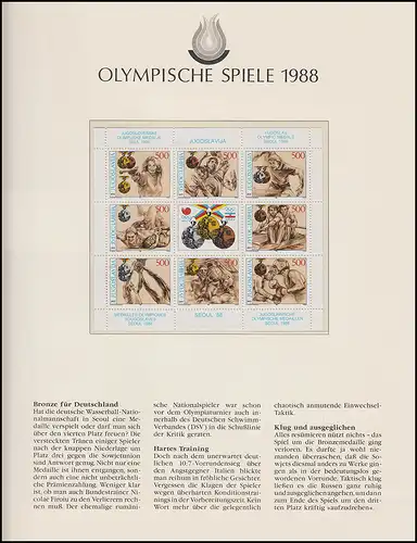 Jeux olympiques 1988 Séoul - Jugoslavien Block Motifs Sport ** frais de port