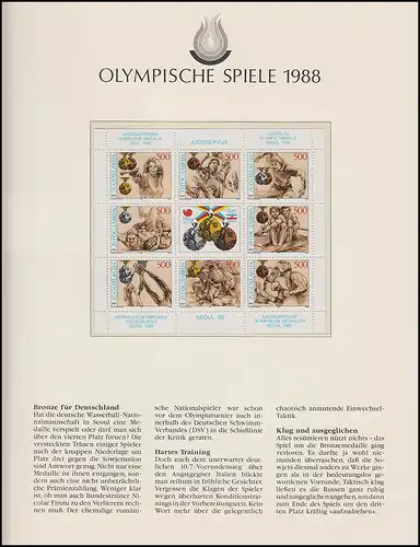 Olympische Spiele 1988 Seoul - Jugoslavien Block Motive Sport  ** postfrisch