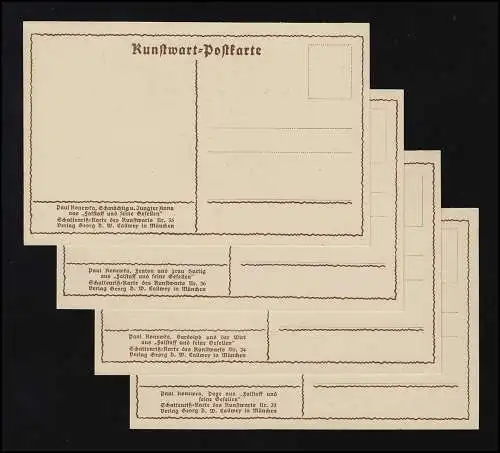 AK Set (12) Falstaff, Schattenrisse nach Paul Konewka, Kunstwart, ungebraucht