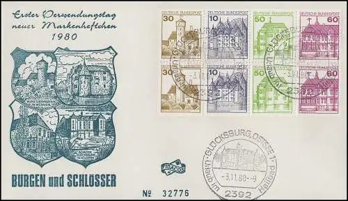 HBl. 28 aus MH 23 BuS 1980 NEUE Fluoreszenz, Schmuck-FDC Glücksburg 3.11.80