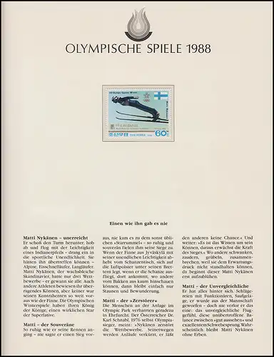 Jeux olympiques 1988 Calgary - Corée du Nord marque ski ** post-fraîchissement