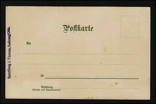 Salutation mensuelle II Mars Maisons rivière lune nuit, Guggenberger M.Seeger inutilisé