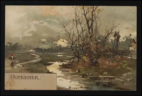 Salutation mensuelle II Novembre Soleil sur la rivière T. Guggenberger M.Seeger, inutilisé