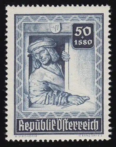 798 Wiederaufbau Stephansdom, Meister Anton Pilgram, 50 g + 1,80 S, **