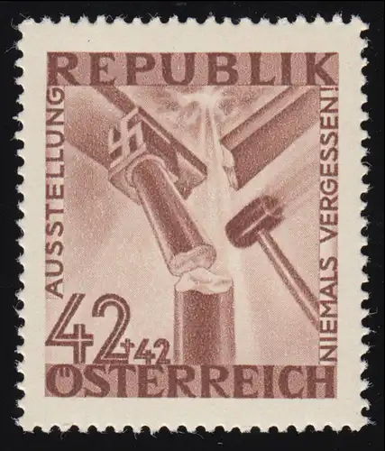 781 Ausstellung "Niemals vergessen", Hammer zerschlägt Säule, 42 g + 42 g, **