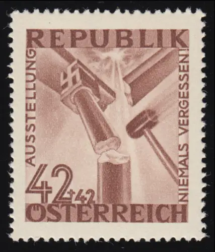 781 Ausstellung "Niemals vergessen", Hammer zerschlägt Säule, 42 g + 42 g, **