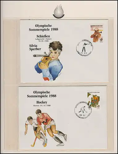 Olympische Spiele 1988 Seoul - Südkorea 9 Briefe Sportarten & Athleten