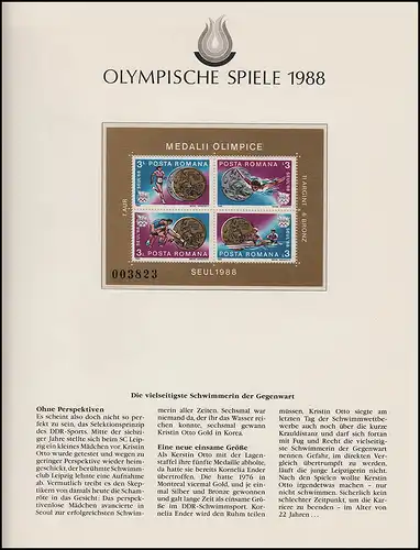 Jeux olympiques 1988 Séoul - Roumanie 2x Block motifs Sport ** post-fraîchissement