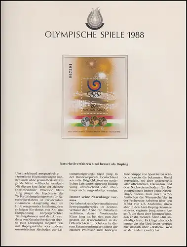 Olympische Spiele 1988 Seoul - Ungarn Block Medaillen Feuerwerk postfrisch **