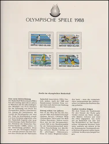 Jeux olympiques 1988 Séoul - Îles Vierges britanniques PoC Marques Sport **