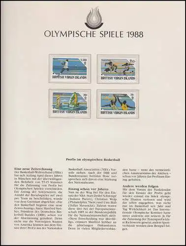 Jeux olympiques 1988 Séoul - Îles Vierges britanniques PoC Marques Sport **