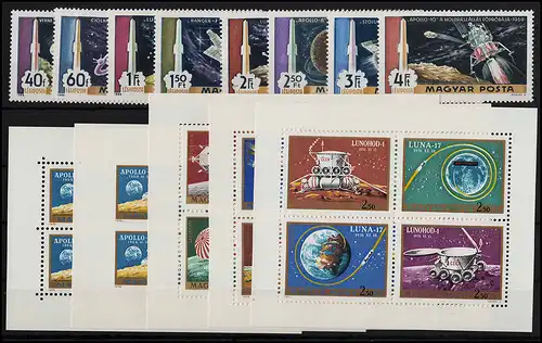 Weltraum - Steckkarte mit diversen Ausgaben, postfrisch ** / MNH (13823)