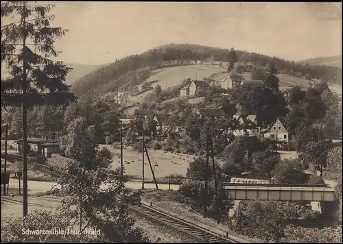 Landpost-Stempel Meuselbach-Schwarzmühle (Thür.) A, SAALFELD (SAALE) 2.10.62  