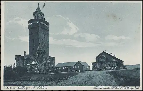 Landpost-Stempel Feldberg über KÖNIGSTEIN (TAUNUS) 1.10.36 auf passender AK