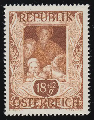 816 Ausstellung Wiener Künstlerhaus Bäuerin + Kinder am Fenster, 18 g + 12 g, **