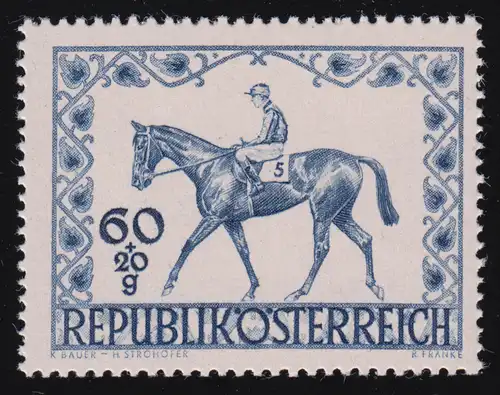 811 Pferderennen Preis der Stadt Wien, Rennpferd mit Jockey 60 g + 20 g, **