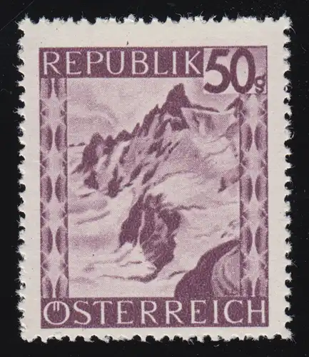 761 Landschaften 50 g purpur, Silvrettagruppe /Vorarlberg, postfrisch **