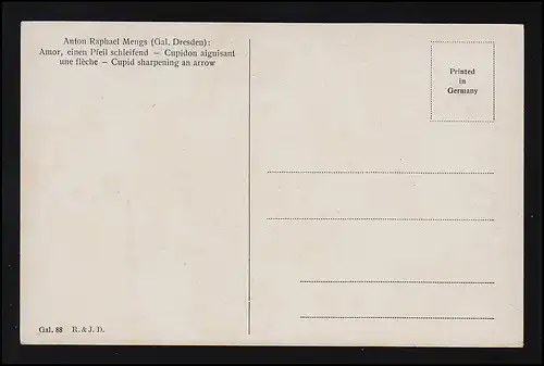 Amor, Pfeil schleifend, Anton Raphael Mengs, Gal.88 R.&J.D. Dresden, ungebraucht