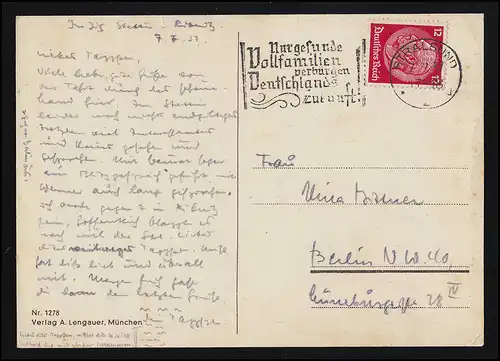 Stéographe Balance signée Artiste, n° 1278, A. Lengauer, Stralsund 7.7.37