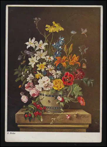 Agritourisme Vase en faïence, F. Pieler, Köhn Kunstverlag Munich, Wesel 09.11.44