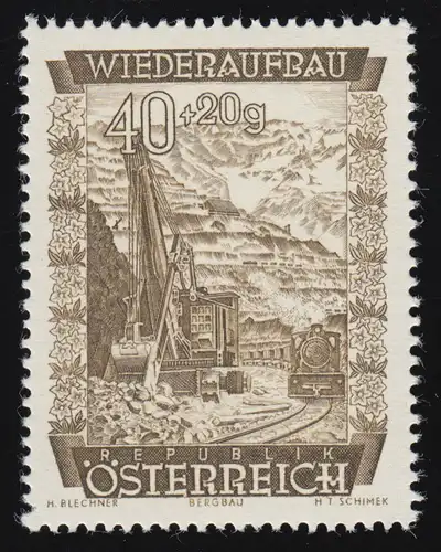 861 Öster. Fonds de reconstruction, Archivberg / Steiermark, 40 g + 20 g, frais de port **