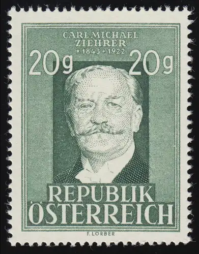 855 25e anniversaire de la mort, Carl Michael Hirster (1843 - 1922), 20 g, frais de port **