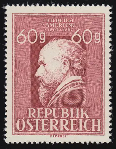 857 60e anniversaire de la mort, Friedrich Amerling (1803 - 1887), 60 g, frais de port **