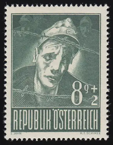 829 Kriegsgefangene, Soldat hinter Stacheldraht , 8 g + 2 g, postfrisch  **