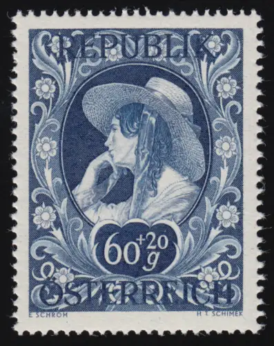 821 Ausstellung Wiener Künstlerhaus, Mädchen mit Strohhut, 60 g + 20 g, **