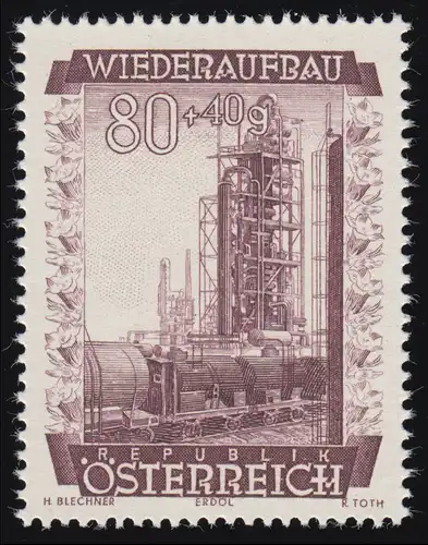 865 Fonds de reconstruction de l'est, raffineries de pétrole, 80 g + 40 g, frais de port **