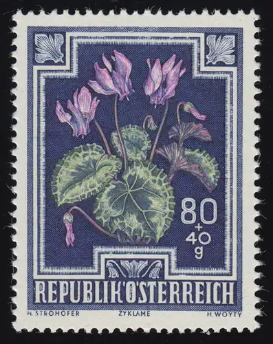 875 Anti-Tuberkulose-Fonds, Alpenveilchen, 80 g + 40 g, postfrisch **