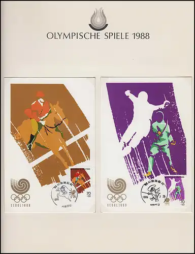 Olympische Spiele 1988 Seoul - Südkorea, 2x Block + Marke postfrisch, + 2 FDC