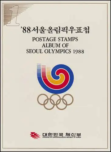 Olympische Spiele 1988 Seoul - Südkorea Mappe Nr. 1, 4 x Block & 4 Sätze **