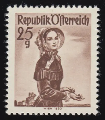898 timbres gratuits: costumes, Vienne (1850), 25 g, frais de port **
