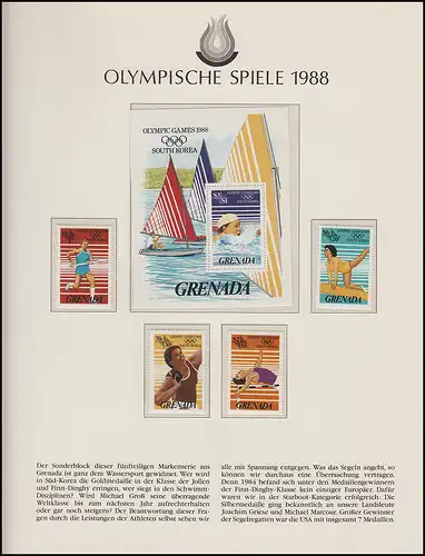 Jeux olympiques 1988 Séoul - Grenade 1 bloc & 1 ensemble de sports frais **