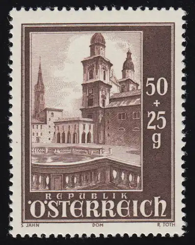 888 Reconstruction de la cathédrale de Salzbourg, parvis, 50 g + 25 g, **