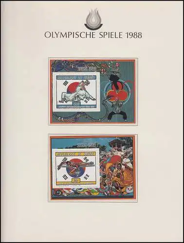 Jeux olympiques 1988 Séoul - Guinée 2 blocs, arts martiaux, saut en hauteur, **
