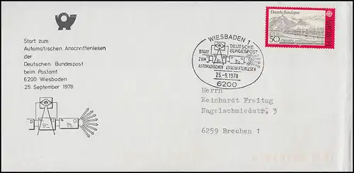 SSt Start pour la lecture automatique des adresses au bureau de poste de Wiesbaden 25.9.1978