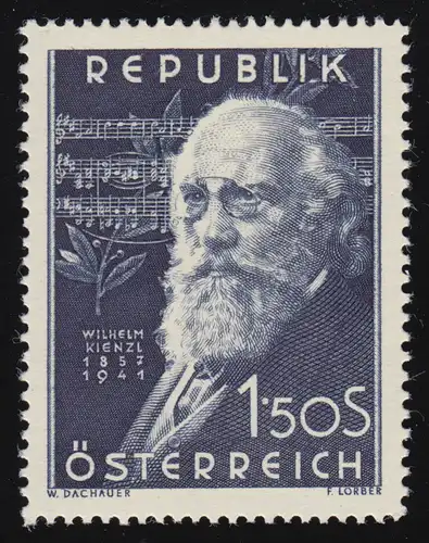 967 10e anniversaire de la mort, Wilhelm Kienzl (1587-1941) Compositeur, 1.50 S, frais de port **
