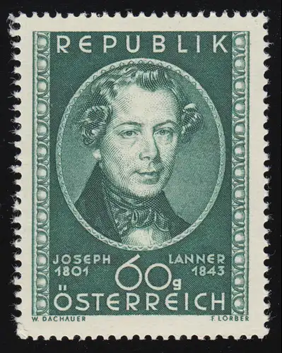 964 150. Geburtstag, Joseph Lanner (1801-43) Walzerkomponist, 60 g postfrisch **