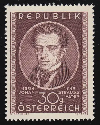 942 100. Todestag, Johann Strauß (Vater) (1804 - 1849), 30 g, postfrisch **