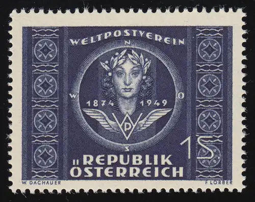 945 75 Jahre Weltpostverein, Mädchenkopf, 1 S, postfrisch **