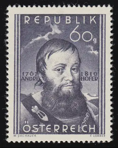 949 140. Todestag, Andreas Hofer (1767-1810) Freiheitskämpfer, 60 g, **