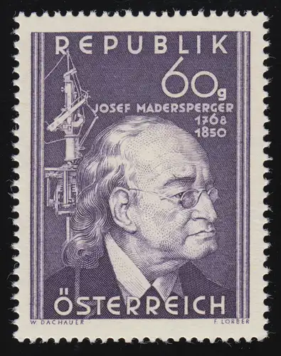 951 100. Todestag, Josef Madersperger (1768-1850) Erf. Nähmaschine, 60 g, **