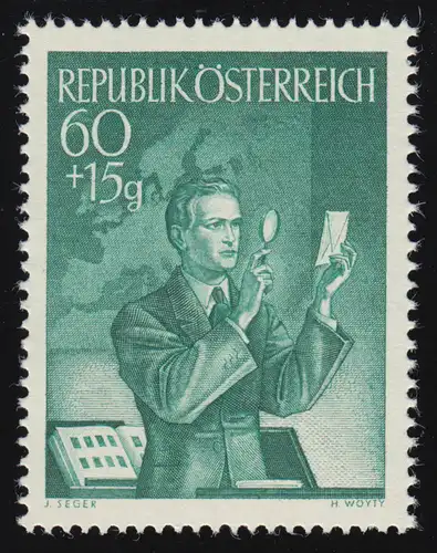 957 Jour du timbre, collectionneur vérifie une marque, 60 g + 15 g, frais de port **