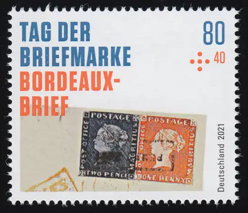 3623 Jour du timbre 2021: Lettre de Bordeaux, en arc de dix, ** frais de port
