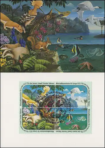 MK 3 von UNO Wien 110-113 Fauna und Flora 1991, amtliche Maximumkarte