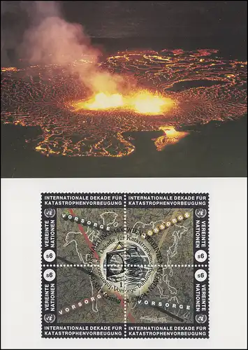 MK 27 de l'ONU Vienne 170-173 Prévention des catastrophes 1994, carte officielle maximale